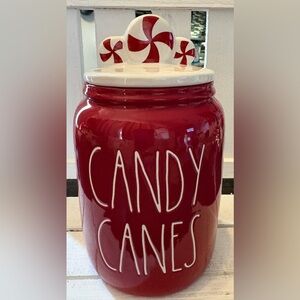 Rae Dunn Red Candy Canes Baby Canister